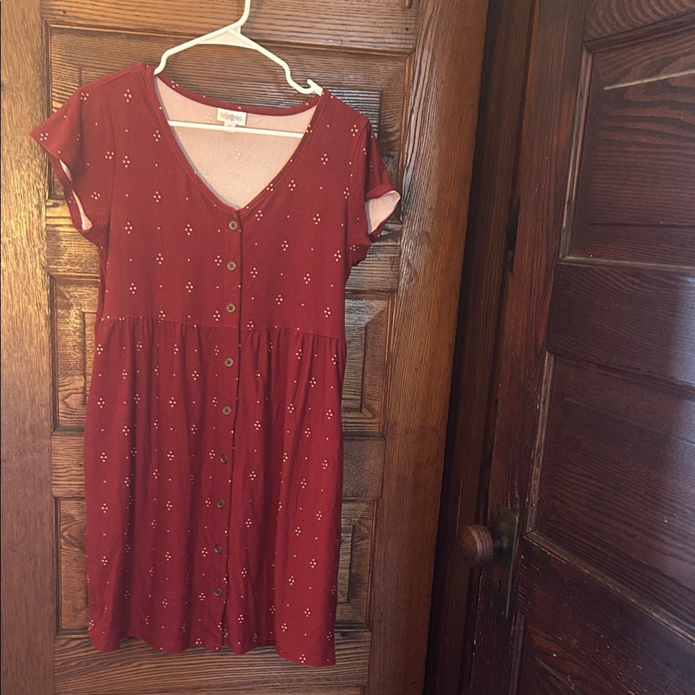 LuLaRoe Maroon and Cream Top